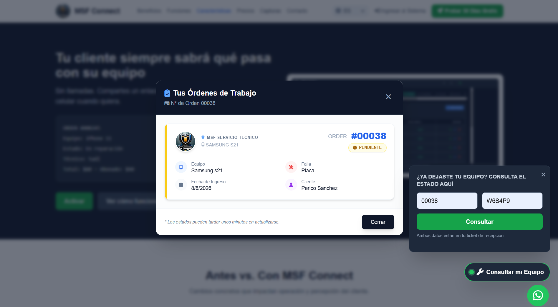 Portal de consulta pública para clientes